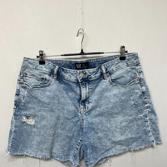 GAP Women 5" Short Cut Off Jean Shorts Size 14 Blue Denim M253 -10 - Picture 15 of 16